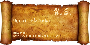 Ugrai Sándor névjegykártya